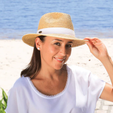 Brittany Panama Hat with White Band