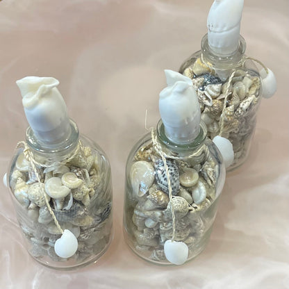 Sea Shells in a Mini Glass Bottle