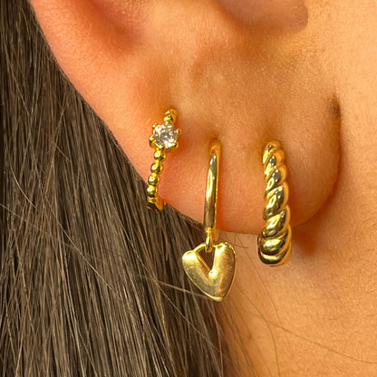 Lover Heart Huggie Earrings