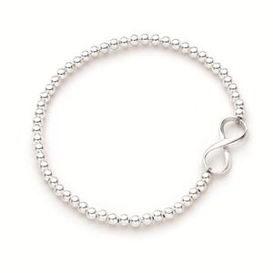 Infinity Beaded Sterling Silver Bracelet