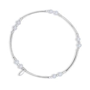 Beaded 925 Sterling Silver Freshwater Pearl Bracelet