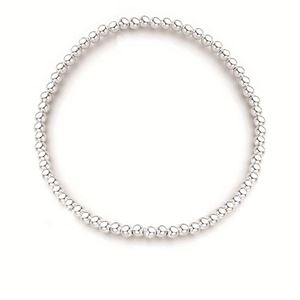 Beaded 925 Sterling Silver Bracelet 21mm