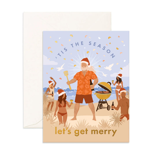 Let's Get Merry Beach Christmas Card