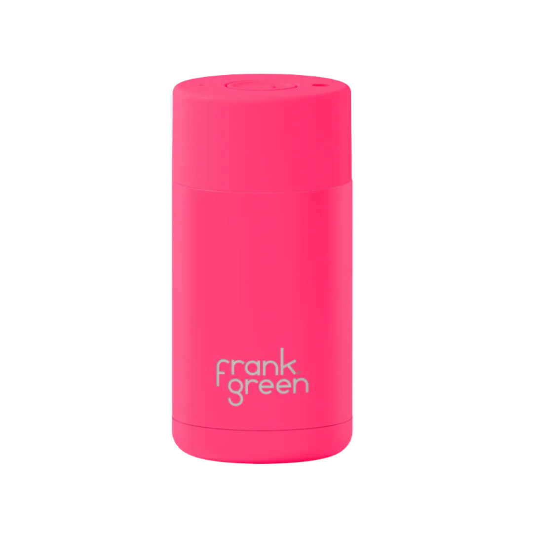Frank Green Reusable Coffee Cup in Neon Pink
