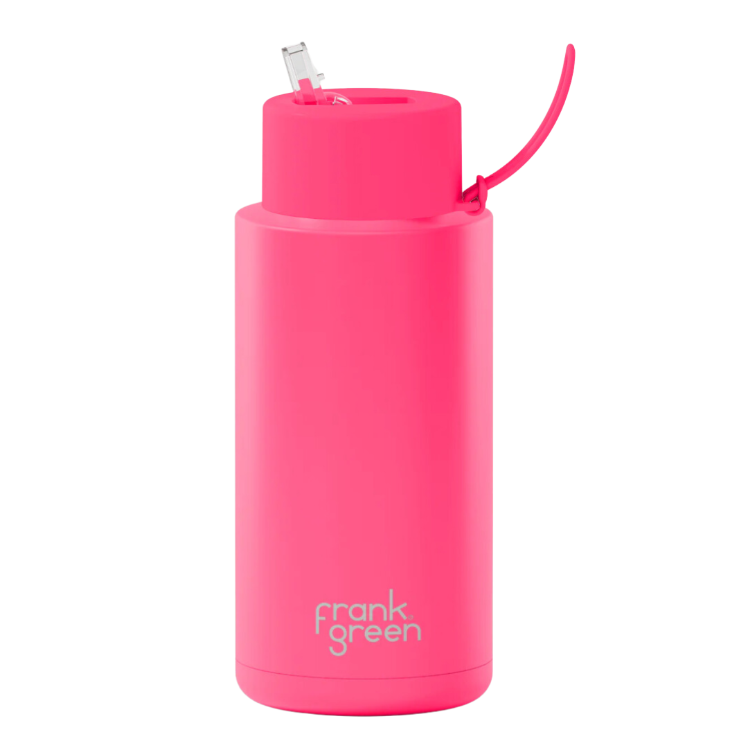 Frank Green Drink Bottle in Neon Pink 1L