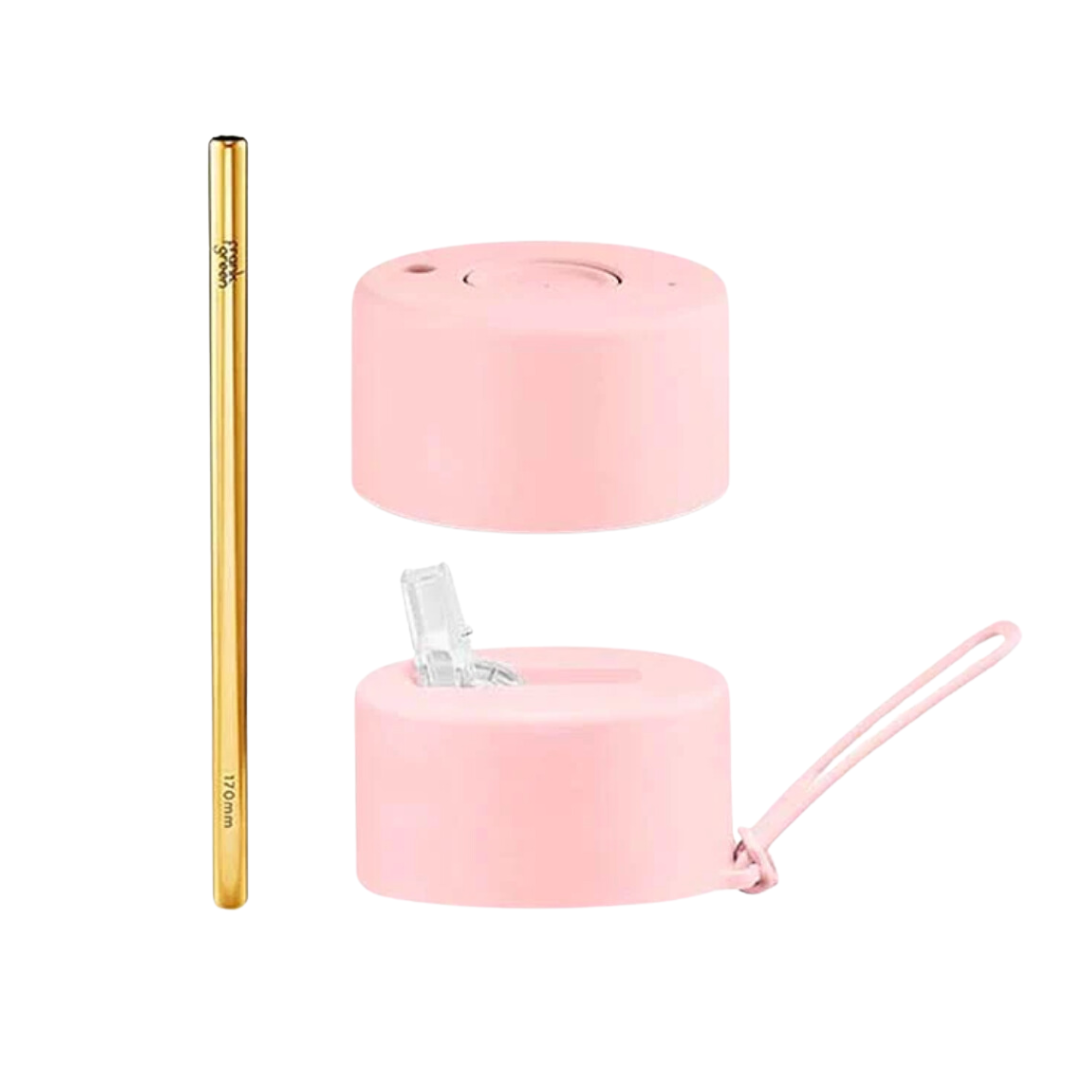 Duo Pack Lids with Straw Frank Green in Blushed Pink