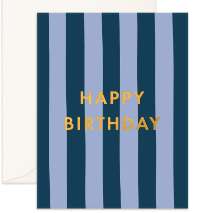 Blues Stripe Happy Birthday Greeting Card