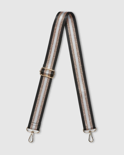 Hendrix Handbag Strap in Black Metallic