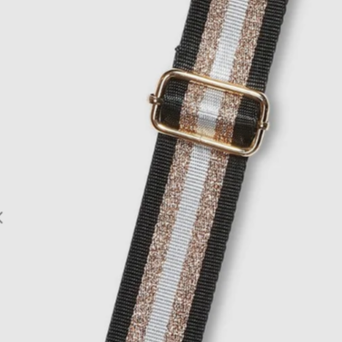 Hendrix Handbag Strap in Black Metallic