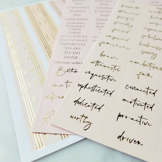 Planner Stickers & Label Set Blossom Gold