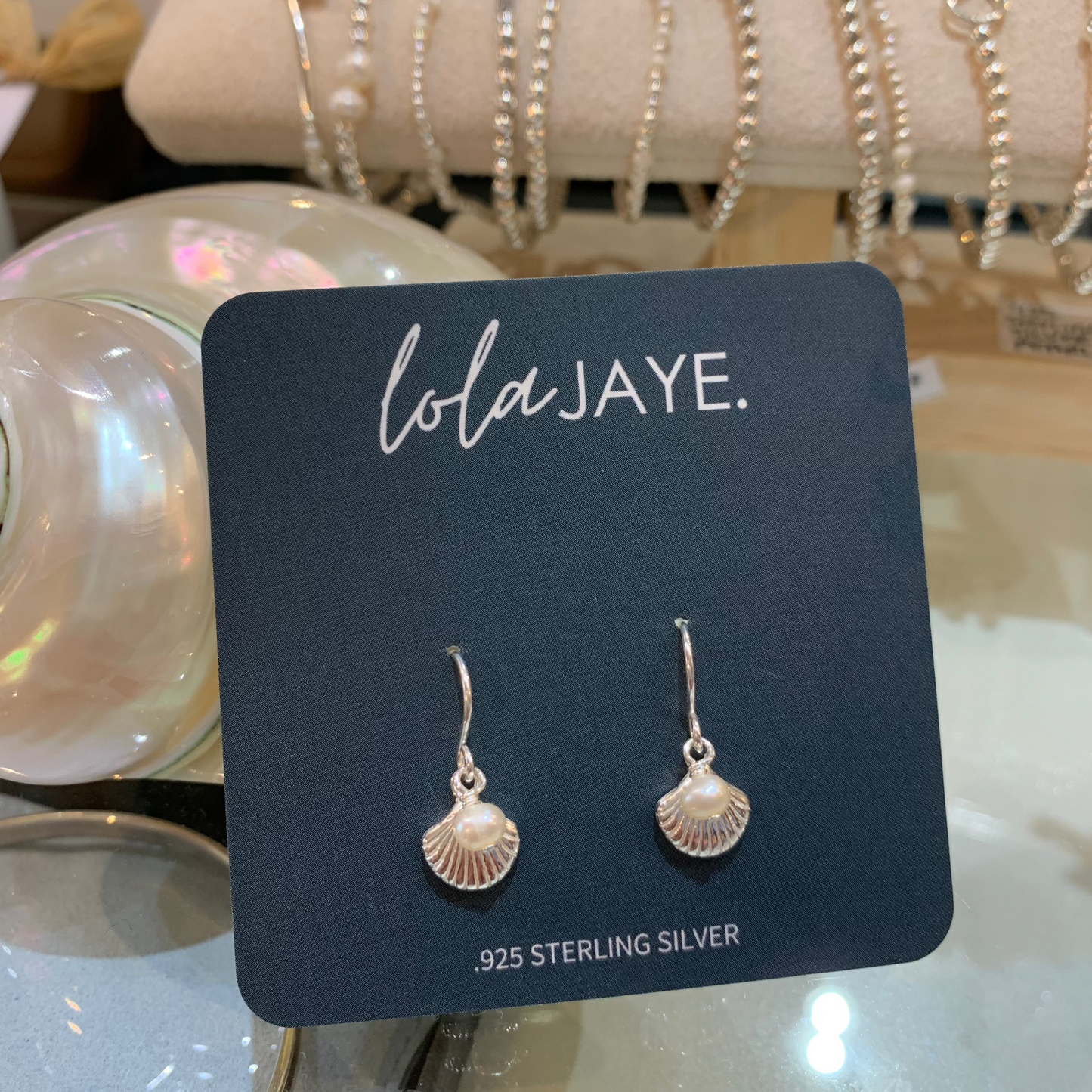 Siren Shell & Freshwater Pearl Charm Earrings