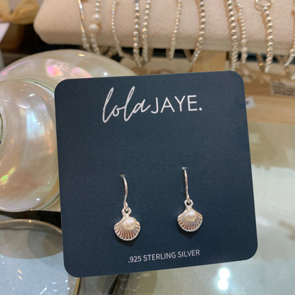 Siren Shell & Freshwater Pearl Charm Earrings