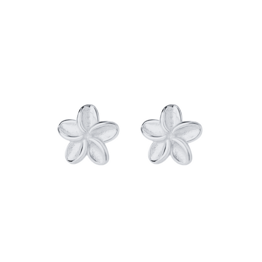 Frangipani Stud Earrings Silver