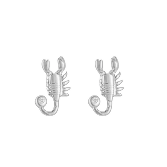 Scorpio Stud Earrings Silver