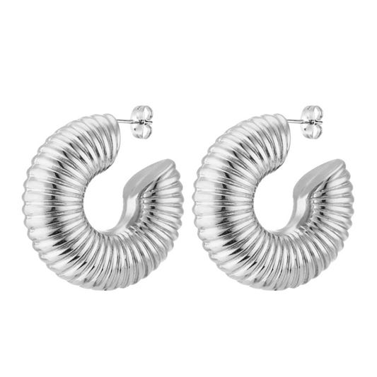 Piper Bold Hoop Earrings Silver