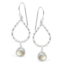Freshwater Pearl Tear-Drop Earrings
