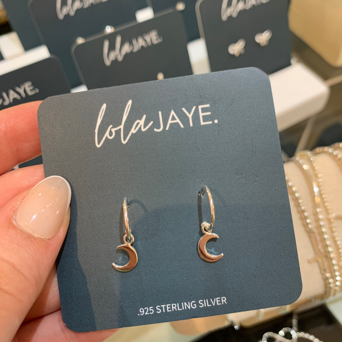 Moon Hoop Stud Earrings