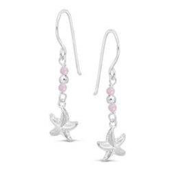 Starfish Pink Charm Drop Earrings
