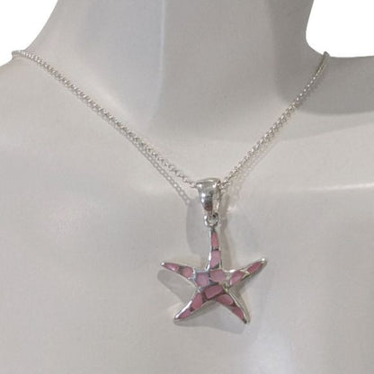 Starfish Pink Mother of Pearl Pendant Necklace
