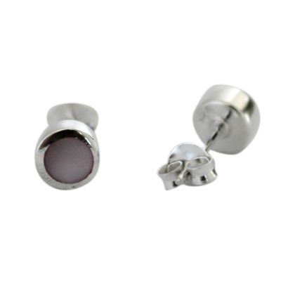 Mother of Pearl Pink Stud Earrings