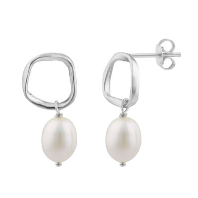 Pearl Drop Stud Earrings