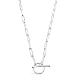 Carrie Fob Paper Clip Chain Necklace Silver