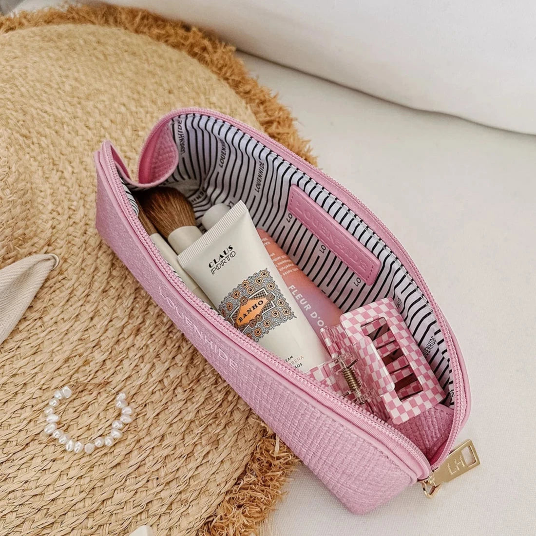 Jayne Slim Makeup Pouch Pastel Pink