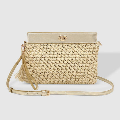Fern Raffia Clutch Champagne