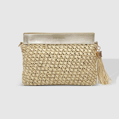 Fern Raffia Clutch Champagne