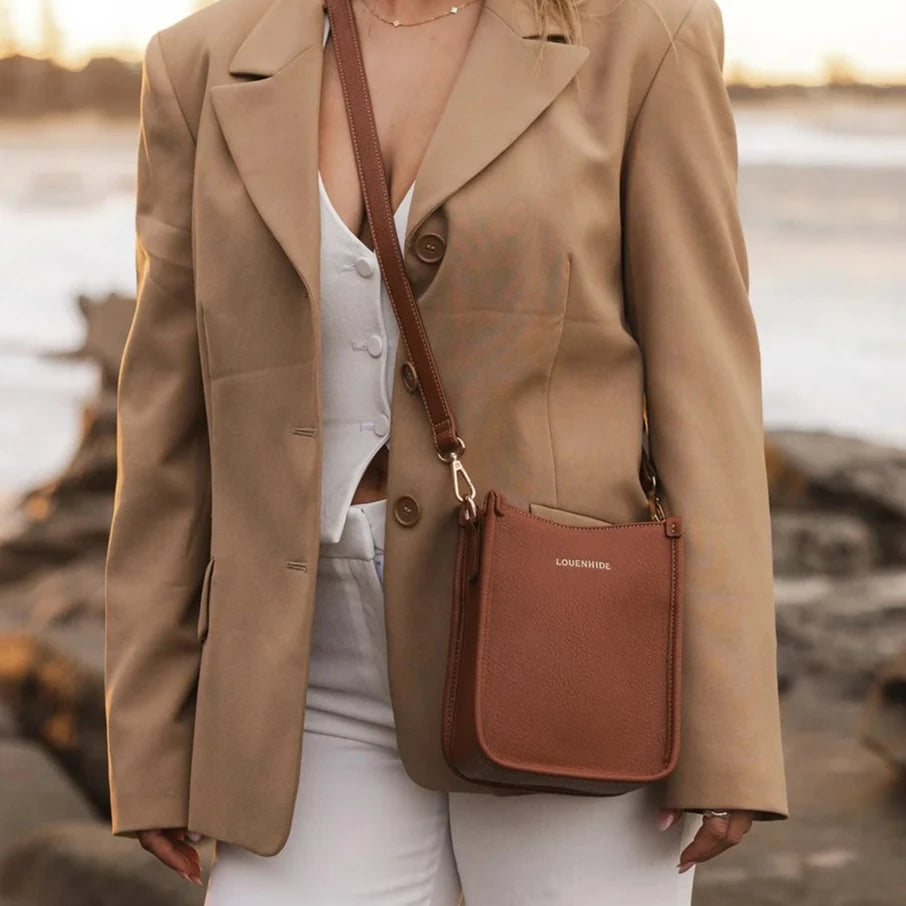 Parker Logo Phone Crossbody Bag Tan