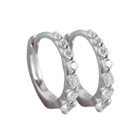 Quinn Huggie Earrings Silver
