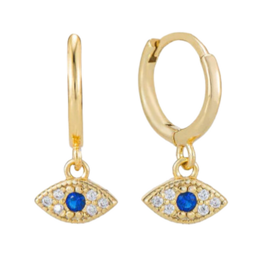 Sofia Evil Eye Drop Huggie Earrings