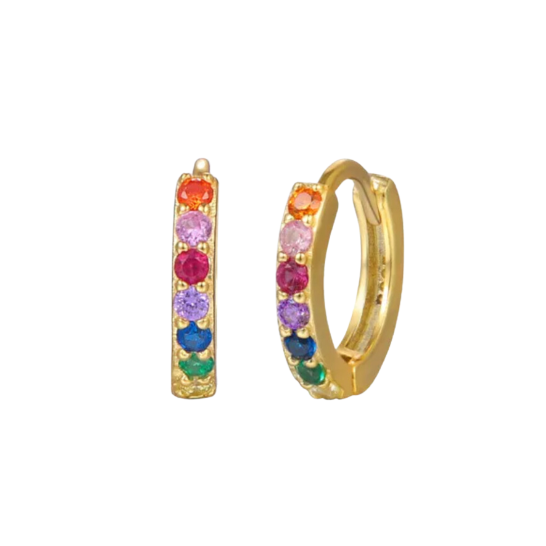 Candy Rainbow Huggie Earrings