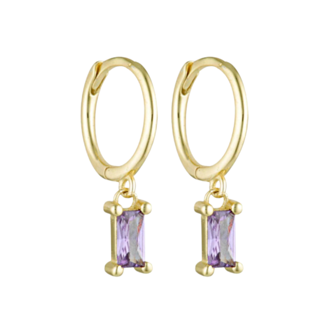 Rio Lilac Charm Earrings Gold