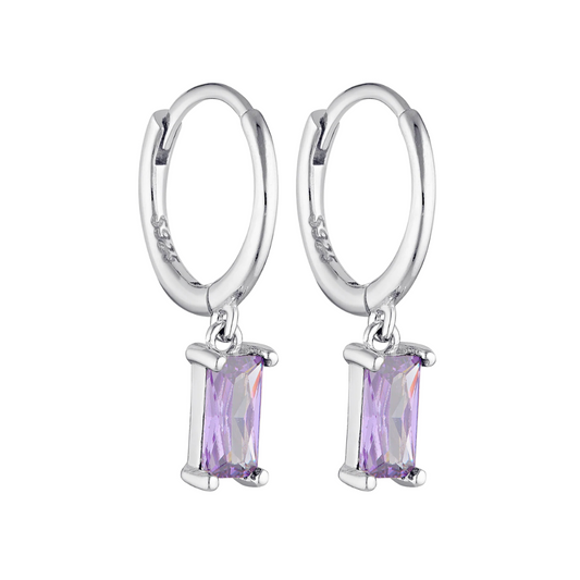 Rio Lilac Charm Earrings Silver