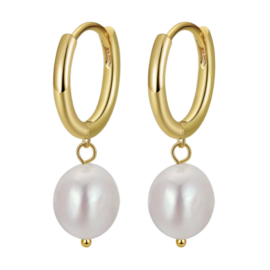 Margot Pearl Hoop Earrings