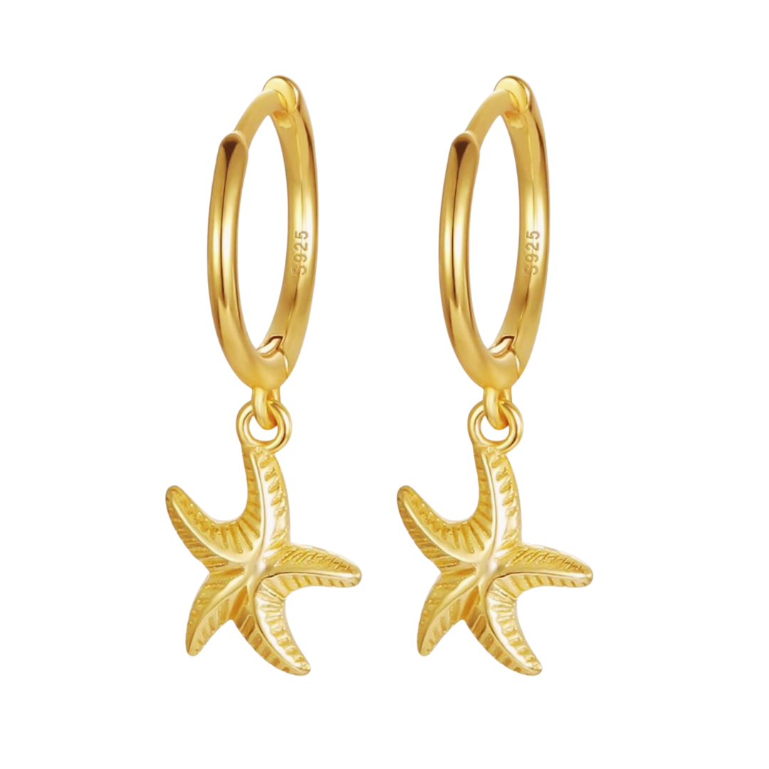 Sea Star Starfish Huggie Earrings