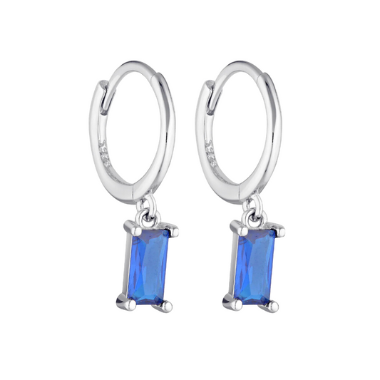 Rio Blue Charm Earrings Silver