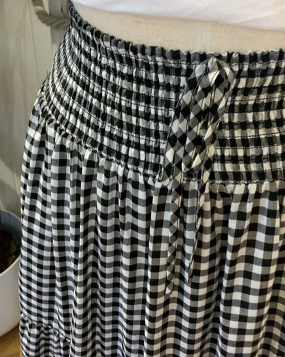 SAIJO Maxi Skirt in Gingham