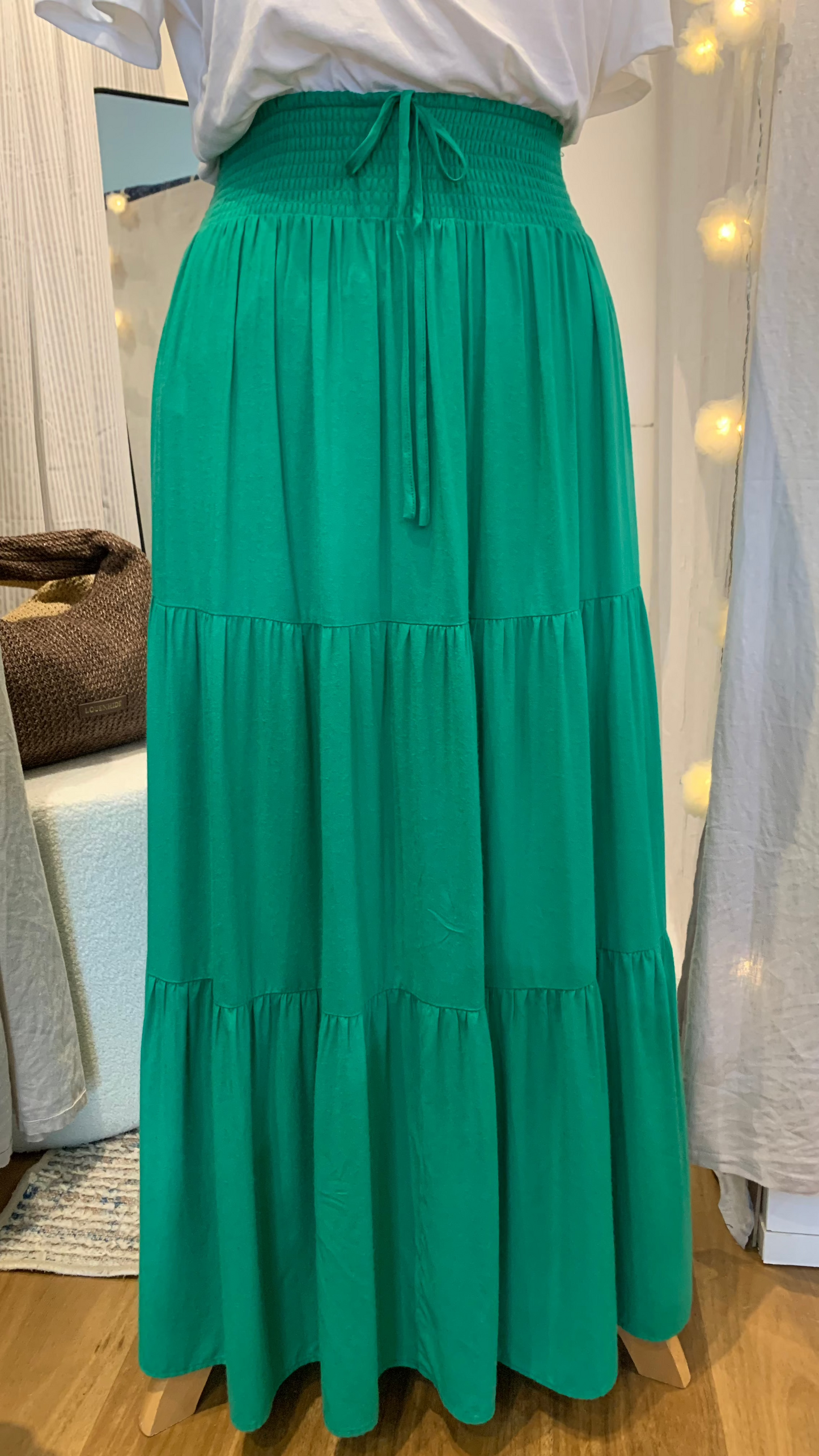 SAIJO Maxi Skirt in Green