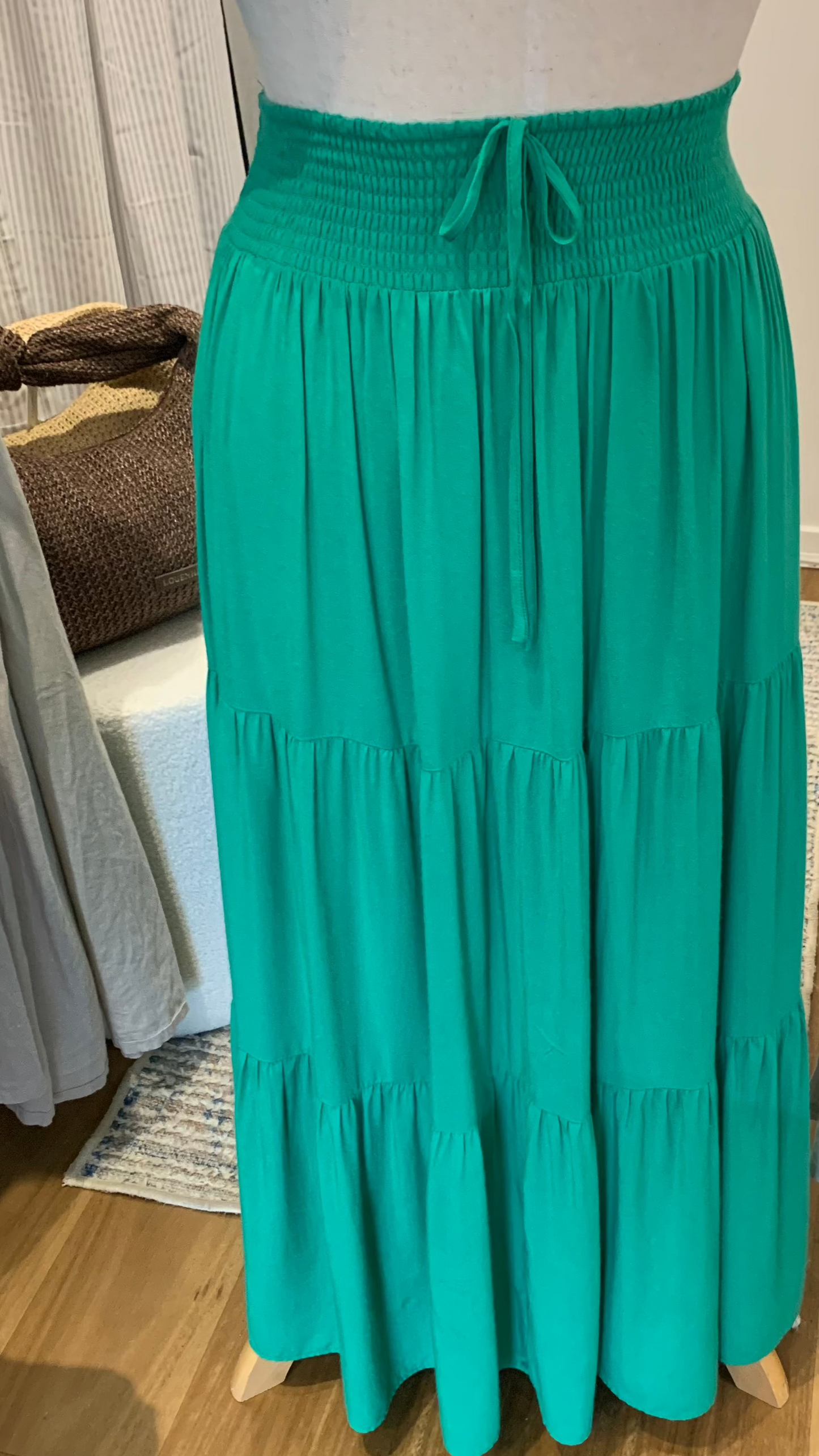 SAIJO Maxi Skirt in Green
