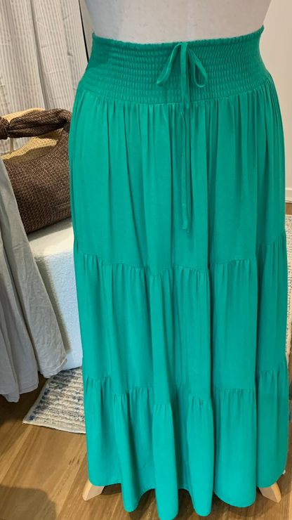 SAIJO Maxi Skirt in Green
