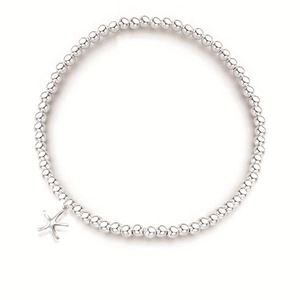 Beaded 925 Sterling Silver Starfish Charm Bracelet