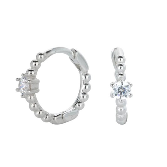 Stella Huggie Earrings Silver