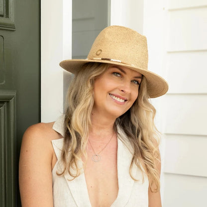Carrie Panama Raffia Natural Dual Tone Trim