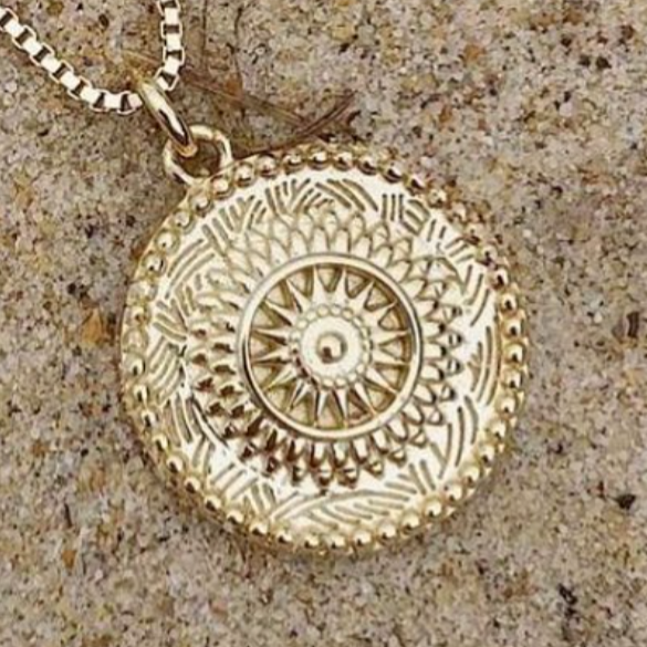 Sun Pendant Necklace with Box Chain