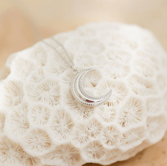Crescent Moon Necklace Silver