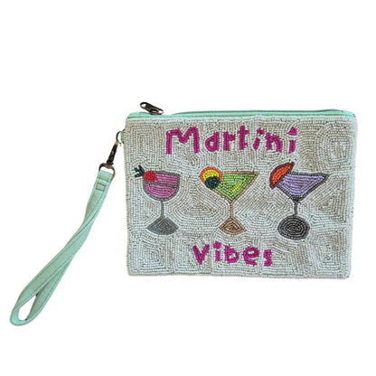 'Martini Vibes' Beaded Clutch