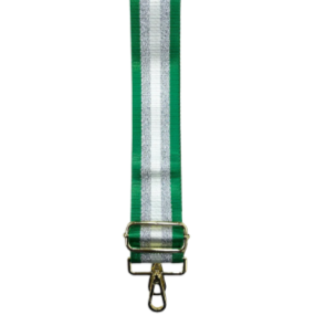 Handbag Strap Green & Silver Metallic