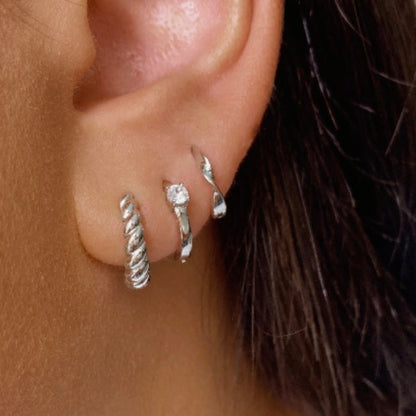 Mae Huggie Earrings Silver